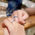Niche design sense fashion Korean version of ins style couple ring opening star sea male and female rings a pair of rings. 