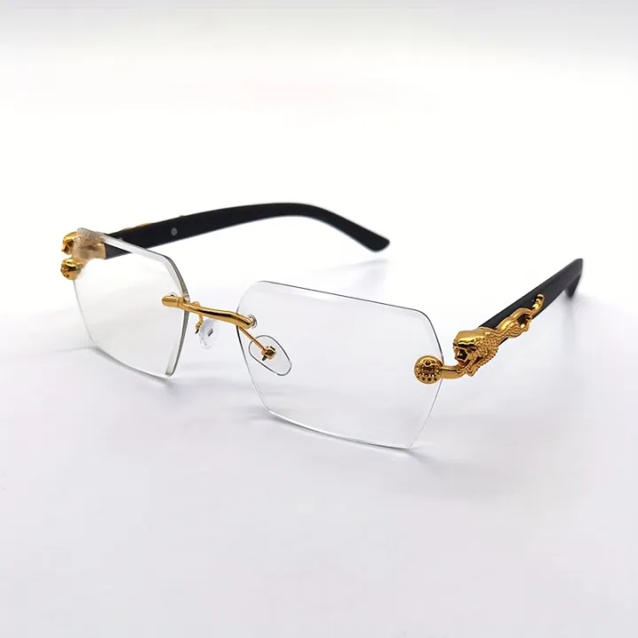 Trendy%20Vintage%20Rimless%20Polygonal%20Faceted%20Lens%20Sunglasses,%20With%20Leopard%20Design%20Temples,%20For%20Men%20Women%20Party%20Vacation%20Travel%20Driving%20Fishing%20Decors%20Photo%20Props%20-%20Image%204