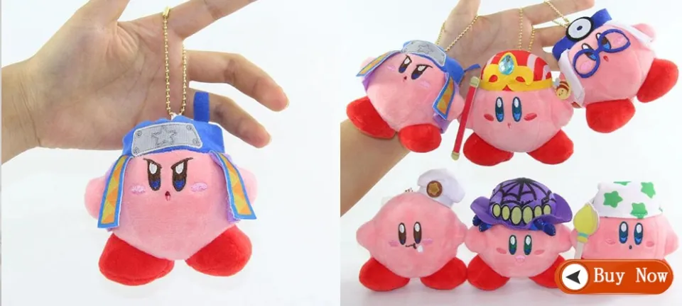Kirby Keychain Kawaii 12Cm Cartoon Pink Star Keyring Soft Stuffed