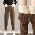 Plush Thick Casual Pants Women's Corduroy Warm Pants Autumn Winter Leggings Harem Pants Trousers High Waist Women Брюкиженские. 