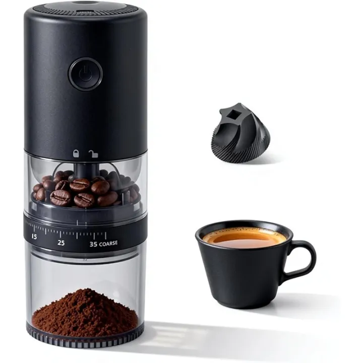 Portable%20Electric%20Burr%20Coffee%20Grinder,Grind%20While%20Charging,Visual%20Bean%20Hopper,38%20External%20Grind%20Settings,for%20Travel%20-%20Image%202