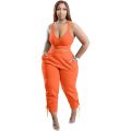Sleeveless Plus Size Sets Summer Clothes for Women 2 Piece Crop Top Long Pants Stracksuit Solid Color Wholesale Dropsping.