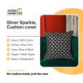 Silver Sparkle Cushion Cover, Silver & Black, (20"x20") Only Cover. 