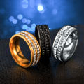 Titanium Steel Diamond Ring Wholesale Korean Double Row Diamond Jewelry for Women Hot Selling Stainless Steel Ring.