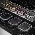 Diamond Cover+Glass for Apple Watch SE Series 7 6 4 3 5 2 Bling Case For Iwatch 41 45mm 38 42mm 40 44mm Women Watch Accessories. 