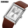 SKMEI leather strap mens luxury watches brands fashion quartz wristwatch, 9256. 