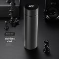 Coffee Cups Travel Mugs, 500Ml Water Bottle Vacuum Insulating Cup, LED Touchscreen Temperature Gauge(Black). 