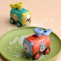 Inertia toy car press face changing with whistle Small train crash resistant cartoon car parent-child interaction.