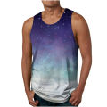Mens 3D Star Sky print bodybuilding gym vest sleeveless tshirt fitness clothing sportwear muscle oversized tank tops. 
