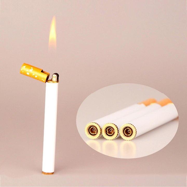 cigarette style lighter cigarette shaped cigar lighter novelty metal mini portable refillable  butane gas lighters smoking Accessories Cigarette type