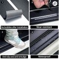 4Pcs 3D Texture Carbon Fiber Door Anti-Scratch Car Door Protective Vinyl Car Stickers For TOYOTA.