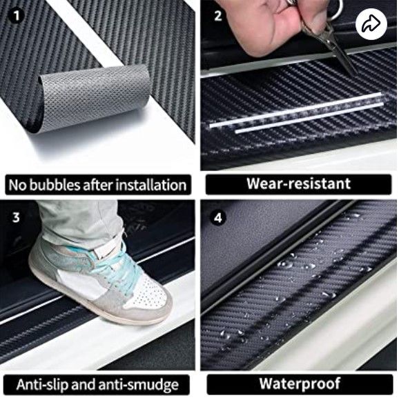 4Pcs%203D%20Texture%20Carbon%20Fiber%20Door%20Anti-Scratch%20Car%20Door%20Protective%20Vinyl%20Car%20Stickers%20For%20TOYOTA%20-%20Image%208