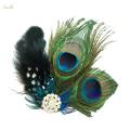 Feather Hair Clip Photo Props Headwear for Wedding Stage Performance Party. 
