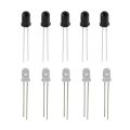 5Pair- 3mm IR RECEIVER And TRANSMITTER LED Sensor 3mm 940nm IR LED Light Infrared Transmitter Receiver IR LED Sensor IR Bulb Light 3mm IR LED Light For Remote.