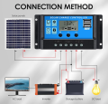 20A PWM Solar Charge Controller 12V 24V Solar Panel Lcd Display Digital PWM Charge Controller 20A Charging And Output - Solar Panel.