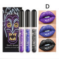 3Pcs/Set Diamond Glitter Liquid Lipstick Set Waterproof Long Lasting Red Black Lips Halloween Shimmer Lip Makeup Cosmetics.