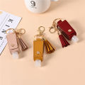Tassel Hand Sanitizer Compact Leather 30ML Keychain Holder Flip Travel Bottle For On The Go Traveling Outdoor Activities Use.