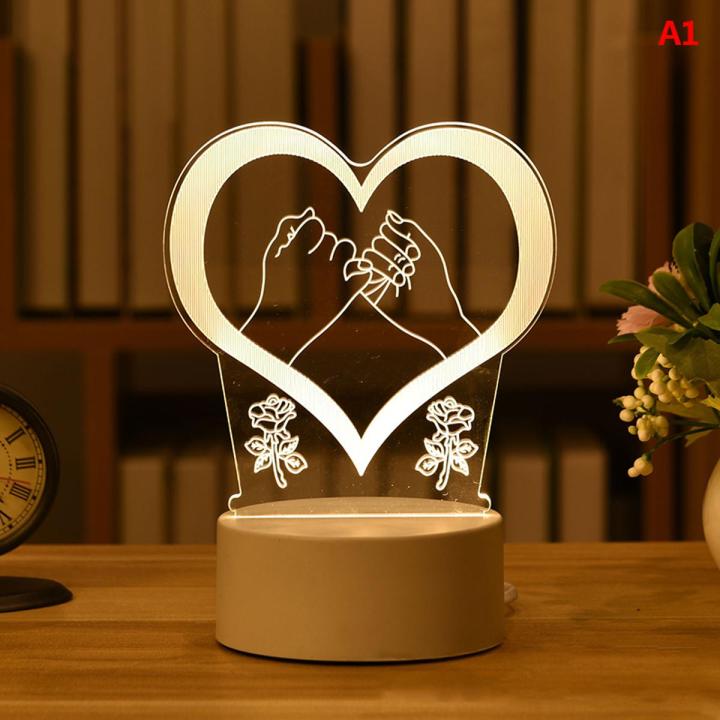 3D Plate LED Lamp Creative Night Lights Novelty Illusion Night Lamp Table Lamp Home Decorative Gift Jetting