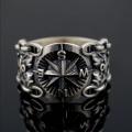Game of Thrones Ring Men's Retro Cool Eight-Pointed Star Punk Style Index Finger Ring Imitation Thai Silver Compass Open Ring. 