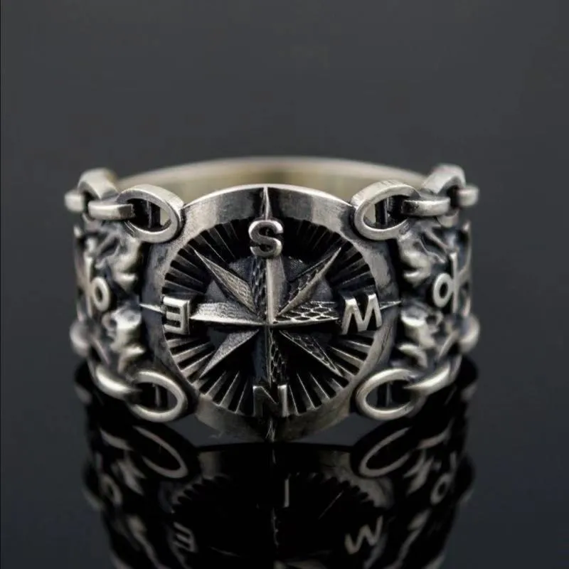 Game of Thrones compass ring men's trendy retro domineering ring