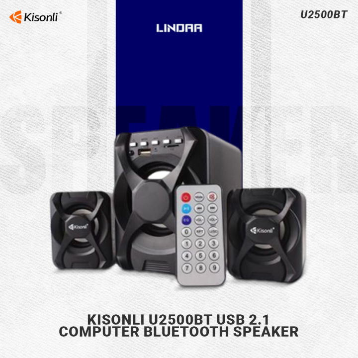 Kisonli U2500Bt Usb 2.1 Computer Bluetooth Speaker With Fm Tf Aux Remote Control 5Watt Speaker Linda