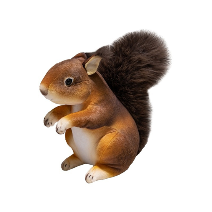 Simulation Cute Squirrel Plush Toy Soft Stuffed Cartoon Animal Doll Home Decoration Birthday Gift 21cm