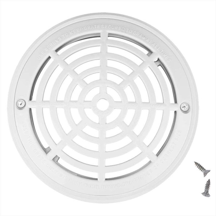 8Inch%20Pool%20Main%20Drain%20Cover%20the%20Top%20Grate%20Bottom%20Mounting%20Plates%20White%20Replacement%20Pool%20Drain%20Cover%20Pool%20Outlet%20Cover%20-%20Image%202