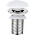 Ceramic White Bouncing Wash Basin Drain Ceramic Basin Waste Drainer Basin Plug Stainless Steel Deodorant Drain Pipe.