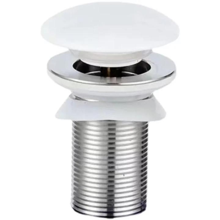 Ceramic White Bouncing Wash Basin Drain Ceramic Basin Waste Drainer Basin Plug Stainless Steel Deodorant Drain Pipe