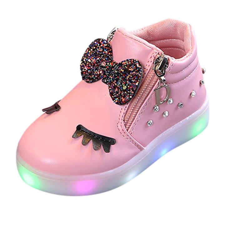 Kids%20Baby%20Infant%20Girls%20Crystal%20Bowknot%20LED%20Luminous%20Boots%20Sport%20Shoes%20Sneakers%20-%20Image%203