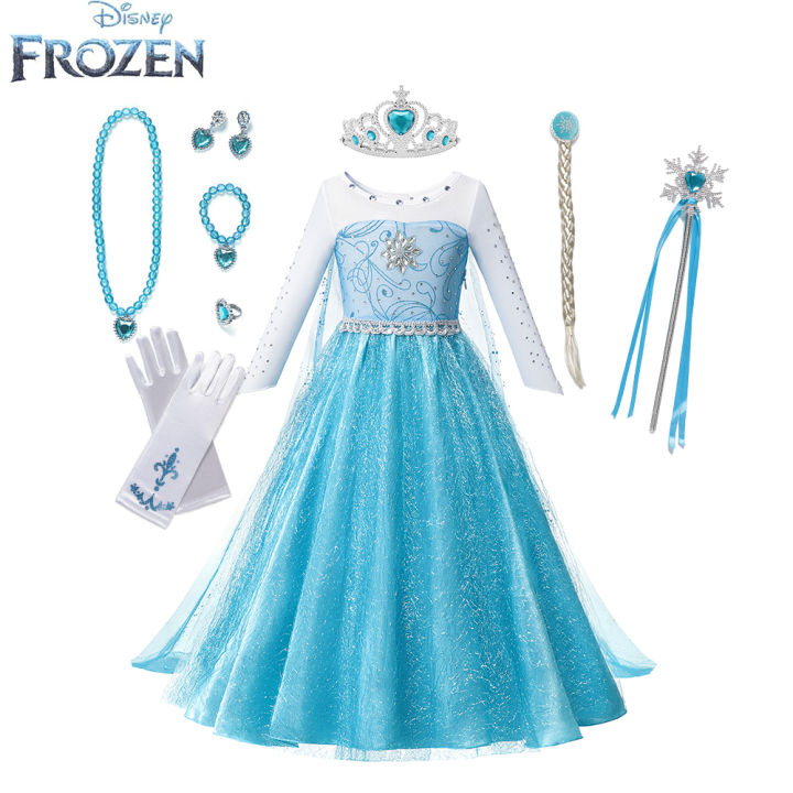 Disney%20Frozen%20Elsa%20Costume%20For%20Kids%20Girl%20Princess%20Dress%20Fancy%20Birthday%20Party%20Gown%20Snow%20Queen%20Children%20Clothing%20Carnival%20Cosplay%20-%20Image%205