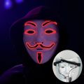 Halloween Face Mask Led Hacker Masks V Vendetta Mask Adults Luminous Led Light Up PVC Headgear Anime Anonymous Helmet Party Prop.