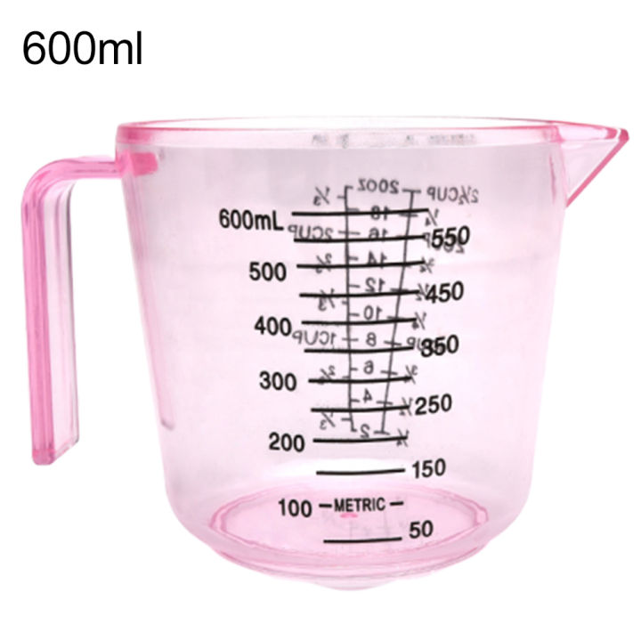 【Atoztide KKK Store】Plastic Measuring Cups with Handle Water Milk Egg Clear Scale Transparent Mug Pour Spout Measuring Cup