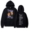 Rapper Tupac 2pac Print Hoodies Hip Hop Streetwear Men's Hoodie Shakur Tracksuits Punk Fleece Sweatshirts Loose Casual Pullover.