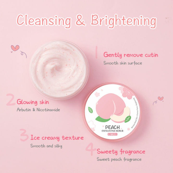 LAIKOU%20Body%20Scrubs%20Natural%20Pore%20Shrinking%20Skin%20Exfoliating%20Peach%20Scrub-%2090g%20-%20Image%205