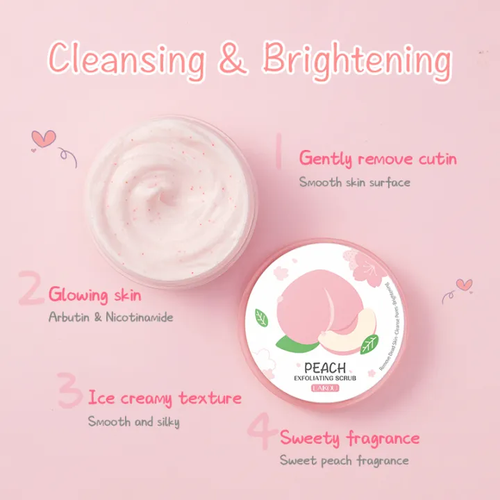 LAIKOU%20Body%20Scrubs%20Natural%20Pore%20Shrinking%20Skin%20Exfoliating%20Peach%20Scrub-%2090g%20-%20Image%205