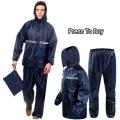 Double Layer Waterproof Chaina Raincoat free  Size - Black and Blue. 