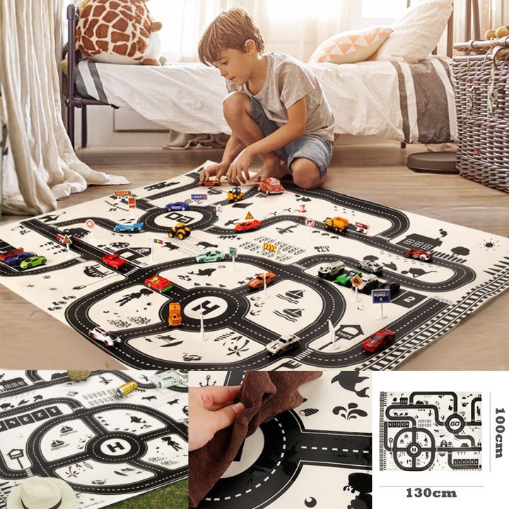 【Hey my home】Kids Play Mat City Road Parking Map Scene Educational Home Parent-child Interactive Toys