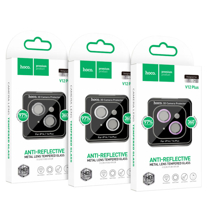 For Apple iphone 14 / Apple iphone 14 Pius - HOCO 3D Rear Camera Tempered Glass Film
