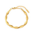 Alien E.B.belle Gold Plated Braided New Herringbone Chain Necklace Bracelets Set Wholesale Stainless Steel Jewelry For Women. 