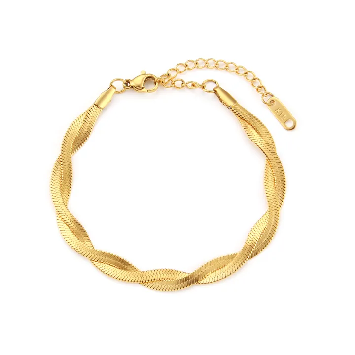 Alien%20E.B.belle%20Gold%20Plated%20Braided%20New%20Herringbone%20Chain%20Necklace%20Bracelets%20Set%20Wholesale%20Stainless%20Steel%20Jewelry%20For%20Women%20-%20Image%207