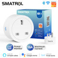 SMATRUL - WiFi Smart Socket - 16/20A - Power Monitor - UK Plug - Wifi+Bluetooth Dual Mode - Tuya/Alexa/Google Home.