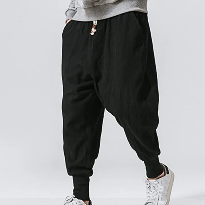 Harem%20Pants%20Baggy%20Drawstring%20Men%20Drop-crotch%20Pockets%20Trousers%20for%20Daily%20Wear%20-%20Image%208