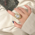 Elegant Women Irregular Pearl Open Rings for Girls Adjustable. 