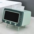 (NEW)Slot Tissue Container with Mobile Phone Stand TV Tissue Box Cover Creative Multifunctional for Living Room Night Stand.