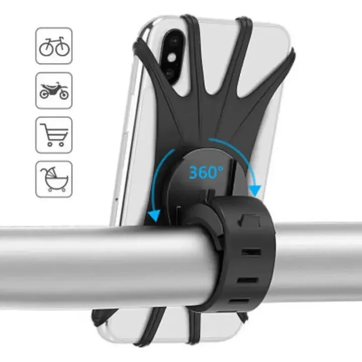 Handlebar Phone Holder Anti-Shock Soft Silicone for Xiaomi M365 Electric Scooter Accessories 360 Rotation Phone Supporter