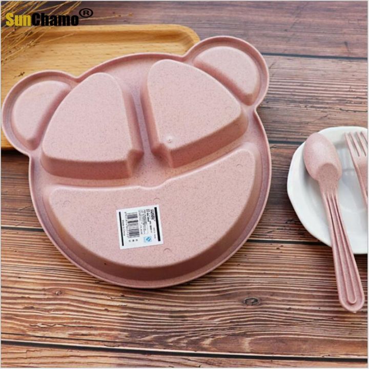 3pcs/set%20Wheat%20Straw%20Tableware%20Cartoon%20Bear%20Children%20Dishes%20Kids%20Dinner%20Plate%20Baby%20Fork%20Spoon%20Eating%20Dinnerware%20Dish%20Set%20-%20Image%207