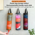 No-Punch Grocery Bag Holder Wall Mount Plastic Bag Holder Dispenser Hanging Storage Trash Garbage Bag Kitchen Garbage Organizer. 