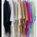Cross-border e-commerce mesh bright silk sunscreen shawl clothes popular capes spring and summer fashion versatile thin models. 
