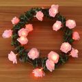 10/20Leds White 1.5/3Meter Rose Flower String with Lights Wedding Table Centerpieces Decorations Glowing Artificial Rose Garland.